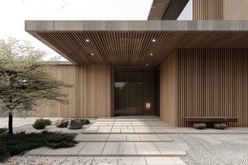 Modern architecture building lobby courtyard.