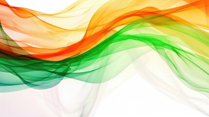 Orange and green color powder splash. Concept for India independence day, 15th of august.