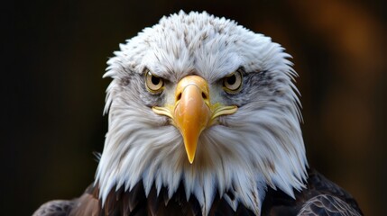 Naklejka premium Breathtaking american bald eagle (haliaeetus leucocephalus) soaring majestically against a vibrant sky in the pacific northwest, usa