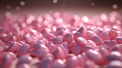 Pink small hearts love background