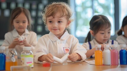 Kids doing science experiments