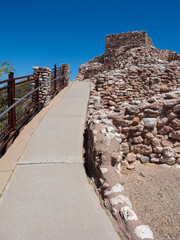 Paved trail around the ancestral pueblo ruins at Tuzigoot National Monument - Clarkdale, Arizona