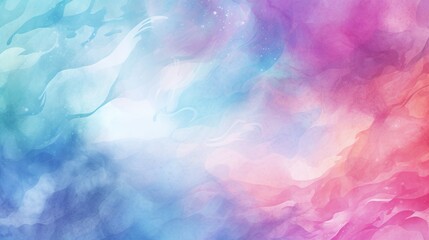 Soft blending of pink, blue, and purple watercolors creating a soothing abstract background Perfect...