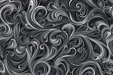 Abstract black and white swirls, suitable for various design projects