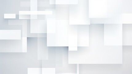 The image displays an array of white squares and rectangles overlapping, giving a sense of depth and modernity