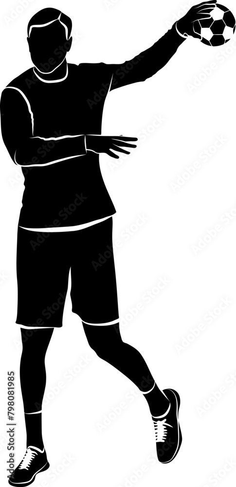 Canvas Prints Silhouette of handball player  - vector illustration