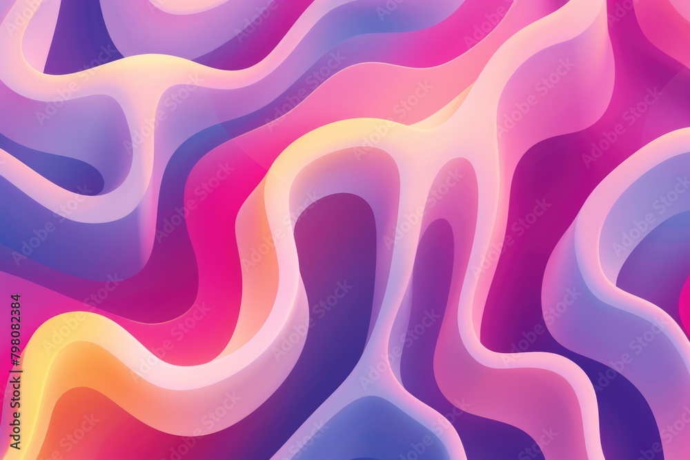 Poster Vibrant abstract background with dynamic wavy shapes. Perfect for design projects and digital art