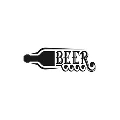 Silhouette beer logo design vector