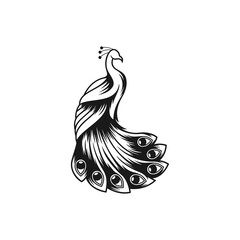 Animal peacock logo design vector