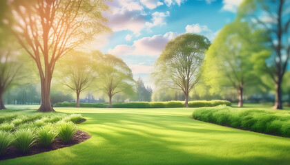 Fototapeta na wymiar landscape with grass and trees