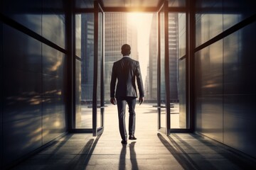 Fototapeta premium Opening door walking standing adult.