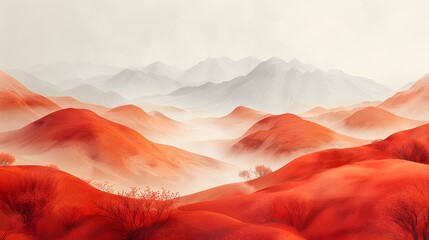 the convergence of elegance and sophistication in this orange-white gradient landscape, kissed by the delicate embrace of grainy textures - obrazy, fototapety, plakaty