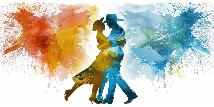 Argentinean Flag with a Tango Dancer and a Gaucho - Picture the Argentinean flag with a tango dancer representing Argentina's dance culture and a gaucho