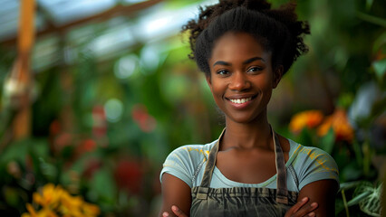 portrait of a beautiful flower girl