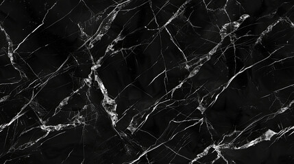 Seamless tileable black marble background texture wallpaper. Generative AI