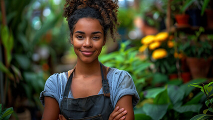 portrait of a beautiful flower girl