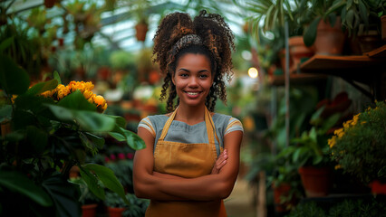 portrait of a beautiful flower girl