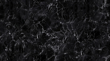 Seamless tileable black marble background texture wallpaper. Generative AI