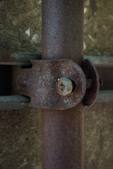 old pipe joint steel metal rusty on transparent background with a chain hanging from it high resolution