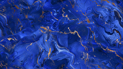 Seamless tileable blue marble background texture wallpaper. Generative AI
