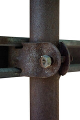 old pipe joint steel metal rusty on transparent background high resolution