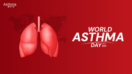 World Asthma Day Social Media Post - obrazy, fototapety, plakaty