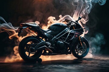 biker on the motorcycle content created with generative AI software.