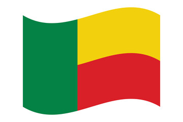 Flag of Benin. National symbol in official colors. Template icon. Abstract vector background