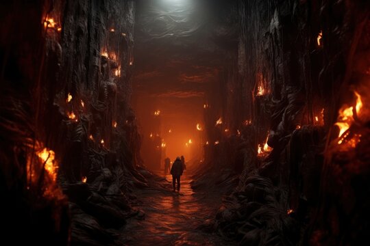 Underworld cave fire infrastructure.