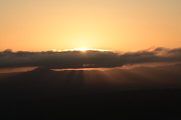sunset in the mountains