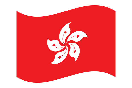 Flag of Hong Kong. National symbol in official colors. Template icon. Abstract vector background