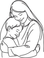 That lovely scene of the mother, Happy mothers Day, Vector illustration