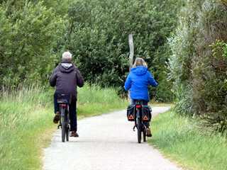 Cycling in the Rostock Heath along the Baltic Sea coast