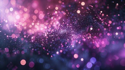 Pink and purple bokeh effect, sparkles, glowing light effects, starry sky.
