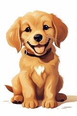 Cute puppy on a white background Created with Generative AI technology.