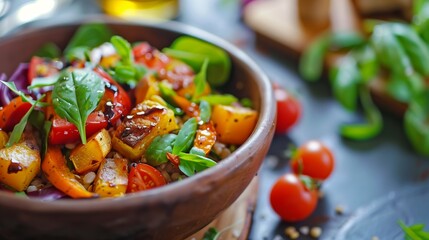 Roasted Vegetable Quinoa Bowl with Fresh Herbs, Wholesome Meal