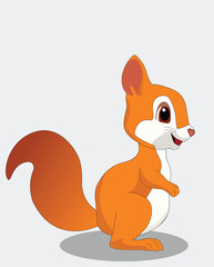Obraz premium Cute squirrel side view cartoon character design