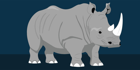 Rhinoceros vector illustration cartoon character de4sign