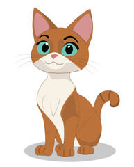 A cute cat looking at camera vector illustration