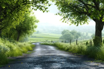 Empty countryside road stage landscape outdoors nature.