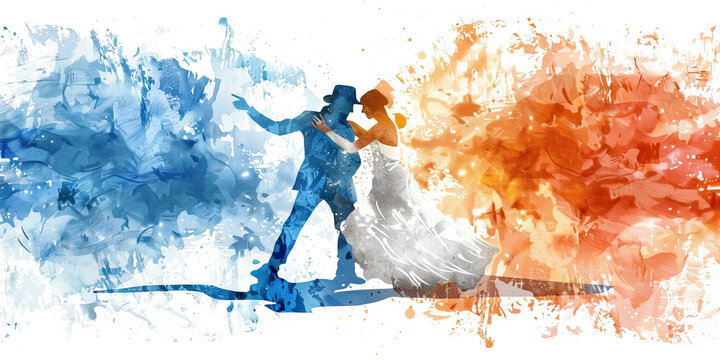Argentinean Flag with a Tango Dancer and a Gaucho - Picture the Argentinean flag with a tango dancer representing Argentinean dance and a gaucho