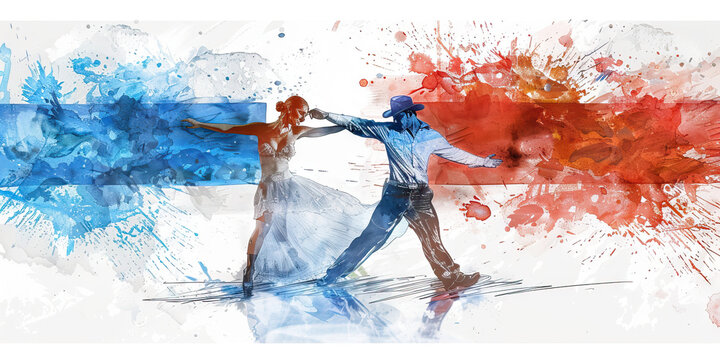 Argentinean Flag with a Tango Dancer and a Gaucho - Picture the Argentinean flag with a tango dancer representing Argentinean dance and a gaucho