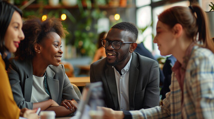 Diverse group of business people having a meetup