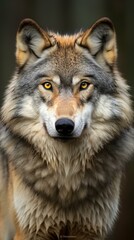 b'Portrait of a Gray Wolf'