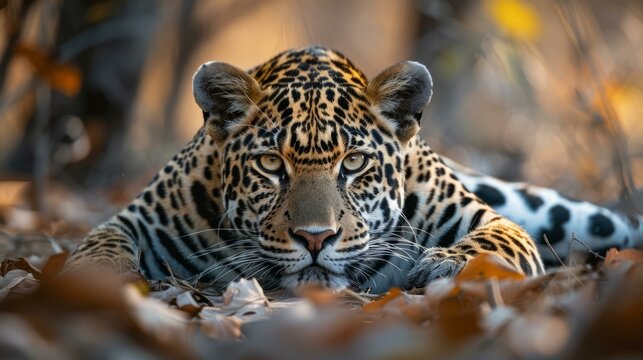 b'A Close-up of a Jaguar in the Wild'