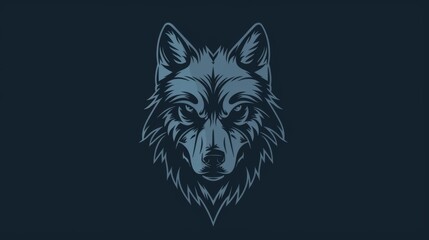 Fototapeta premium Wolf head icon: majestic wildlife symbol in detailed illustration, perfect for nature-themed designs, logos, and branding projects