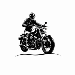 Fototapeta na wymiar Motorcycle Rider Silhouette Vector