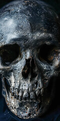 Dark Mysterious Skull with Textured Black Surface