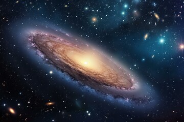 Fototapeta premium b'Amazing spiral galaxy with stars in the outer space'