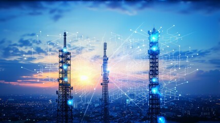 Obraz premium b'The 5G network is the fifth generation of wireless technology.'